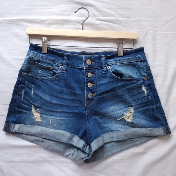 Express Jeans Distressed Shorts - Picture 1 of 8